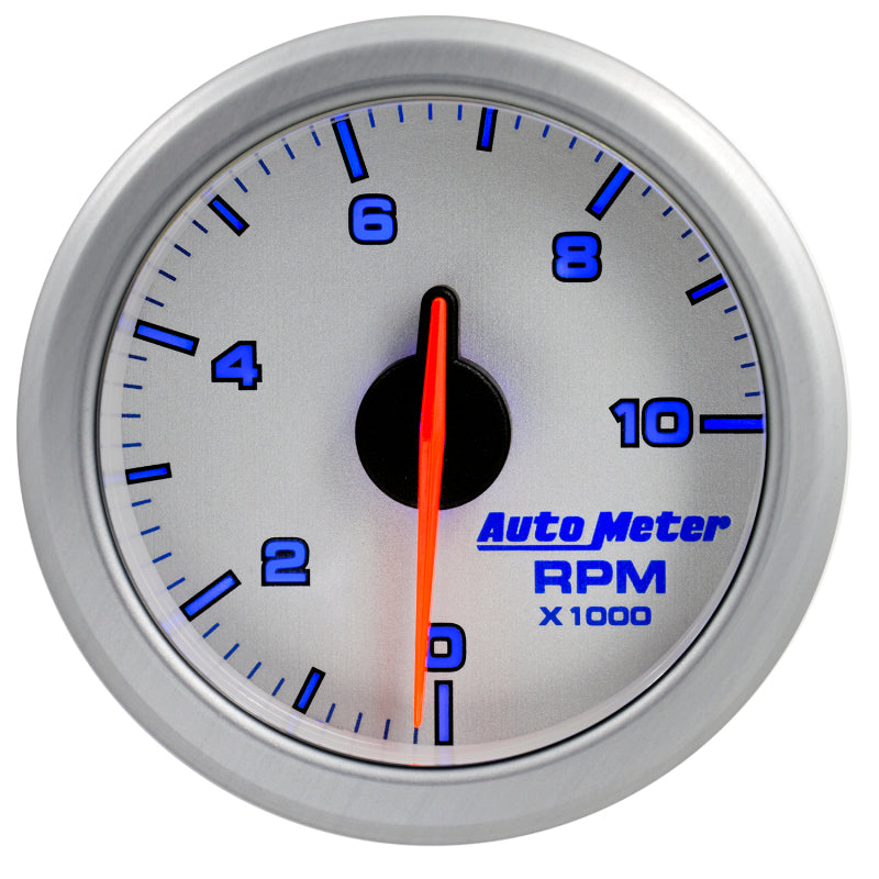 Autometer Airdrive 2-1/6in Tachometer Gauge 0-10K RMP Silver Universal | 9197-UL