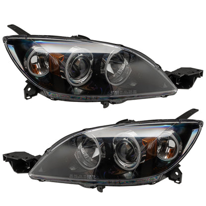 Oracle Pre-Assembled Halo Headlights Hatchback / Halogen Style SMD White Mazda 3 2004-2009 | orl7086-001