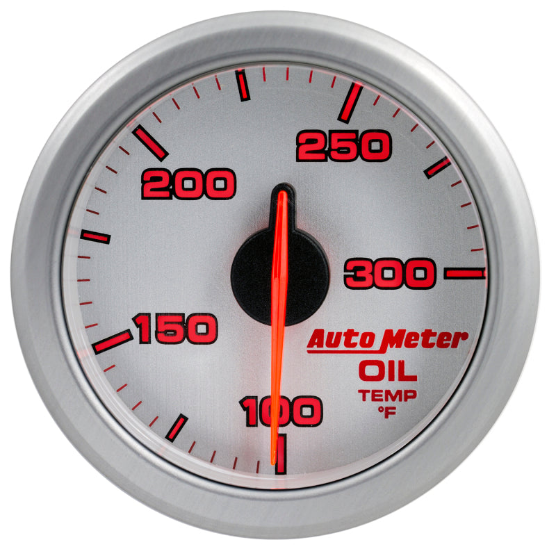 Autometer Airdrive 2-1/6in Oil Temp Gauge 100-300 Degrees F Silver Universal | 9140-UL