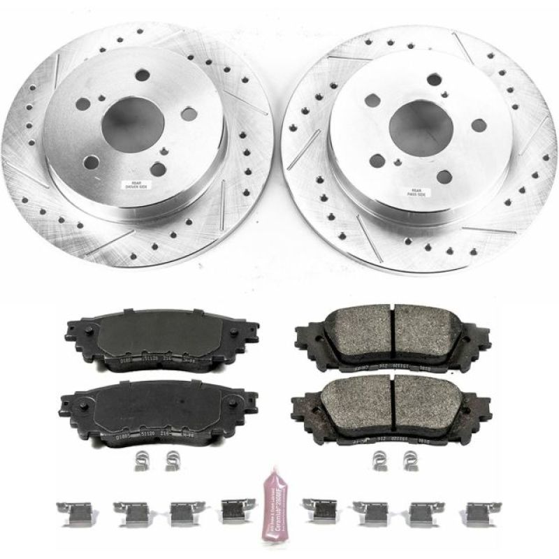 Power Stop Rear Z17 Evolution Geomet Coated Brake Kit Lexus NX200t 15-2017 / NX300 2018-21 / NX300h 15-21 / Toyota C-HR 2018-2019 | K7739