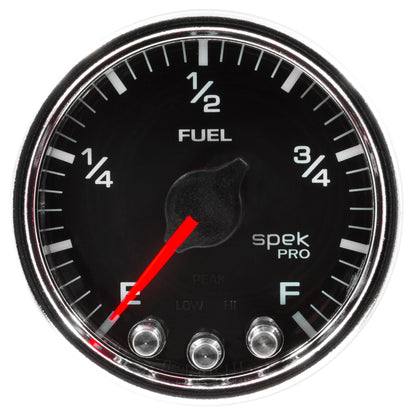 Autometer Spek-Pro Gauge Fuel Level 2 1/16in 0-270 Programmable Black / Chrm Universal | P31231