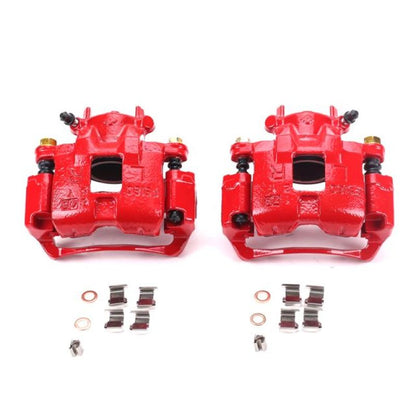 Power Stop Front Red Calipers w/Brackets Pair Mitsubishi Lancer 2002-2007 | S2680