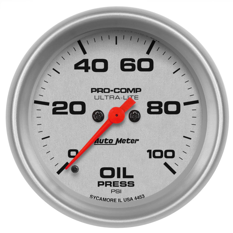 Autometer Ultra-Lite 66.7mm Full Sweep Electronic 0-100 PSI Oil Pressure Gauge Universal | 4453