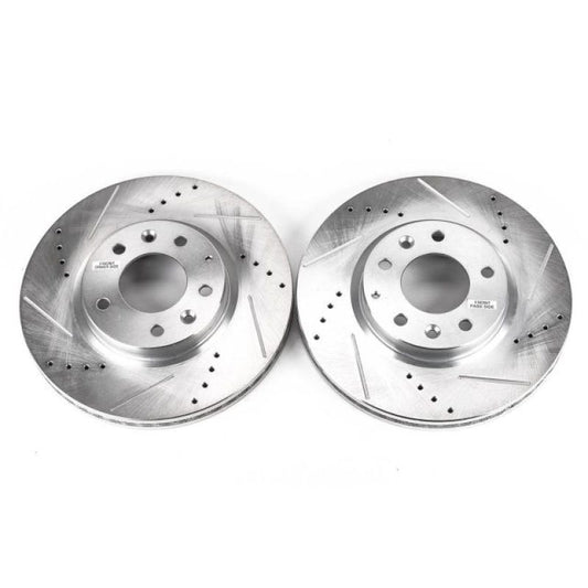 Power Stop Front Evolution Drilled & Slotted Rotors Pair Mazda CX-7 2007-2012 | JBR1314XPR