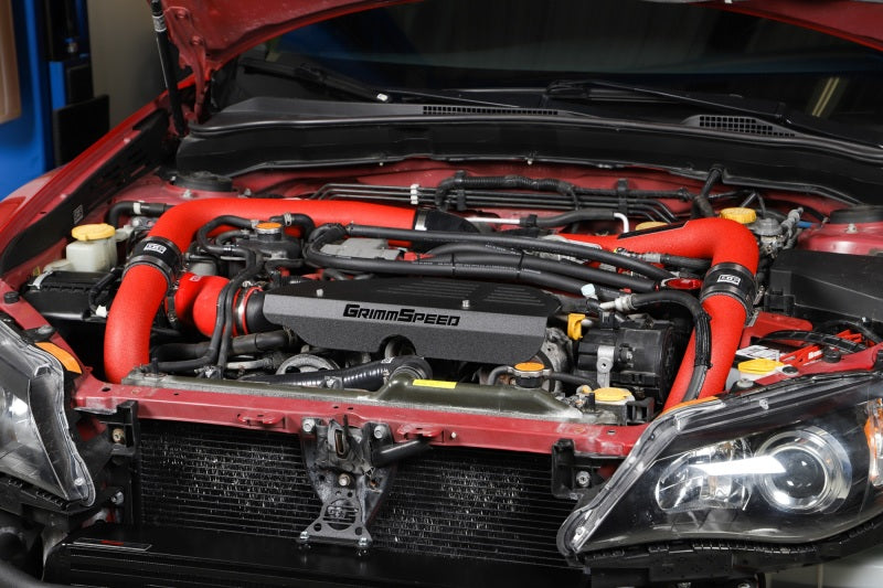 GrimmSpeed Front Mount Intercooler Kit - Black Red Subaru STI 2008-2014 | 090253