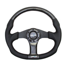 NRG Carbon Fiber Steering Wheel | 350mm Oval Shape Black w/Leather Trim