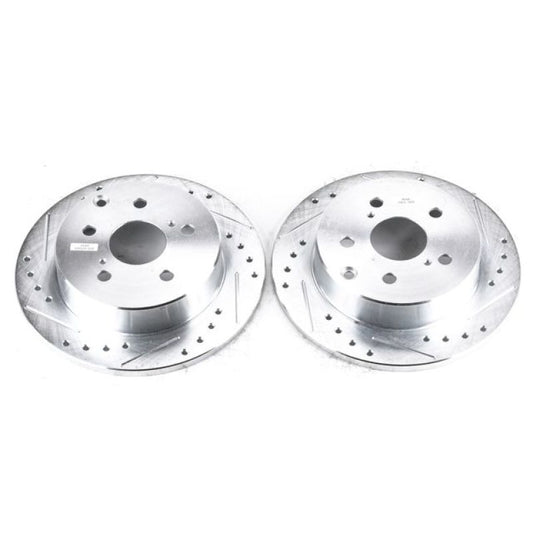 Power Stop Rear Evolution Drilled & Slotted Rotors Pair Lexus HS250h 2010-2012 / Toyota RAV4 2006-2018 | JBR1370XPR