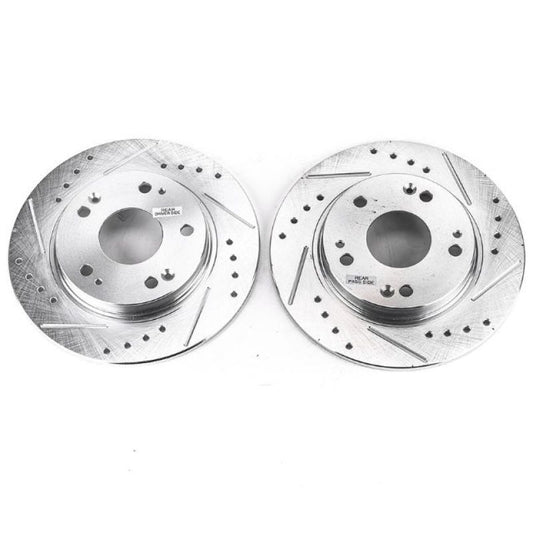 Power Stop Rear Evolution Drilled & Slotted Rotors Pair Honda CR-Z 2011-2015 | JBR1385XPR