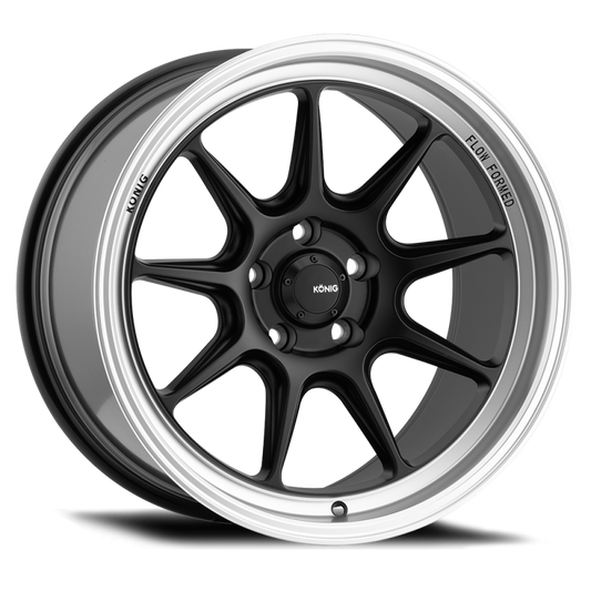 Konig Countergram 17x8 5x114.3 ET38 Matte Black / Matte Machined Lip