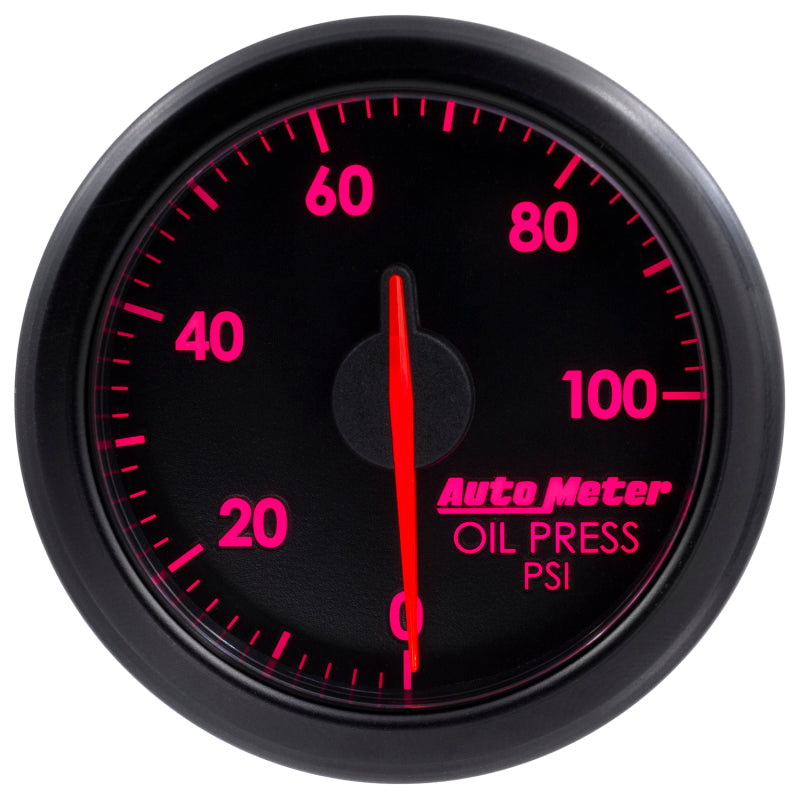 Autometer Airdrive 2-1/6in Oil Pressure Gauge 0-100 PSI Black Universal | 9152-T