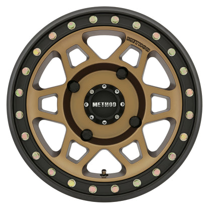 Method MR405 UTV Beadlock 15x7 4+3/+13mm Offset 4x156 132mm CB Method Bronze w/Matte Blk Ring Wheel