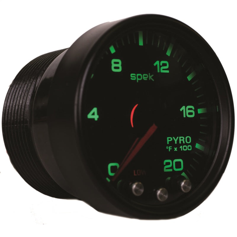 Autometer Spek-Pro EGT Gauge Pyro. 2 1/16in 2000f Stepper Motor W/Peak & Warn Black / Smoke / Black Universal | P31052