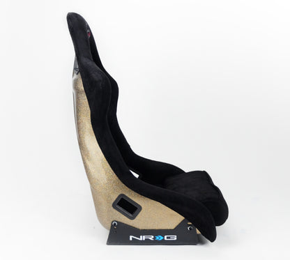 NRG FRP Bucket Seat ULTRA Edition - Large | Black Alcantara/Gold Glitter Back
