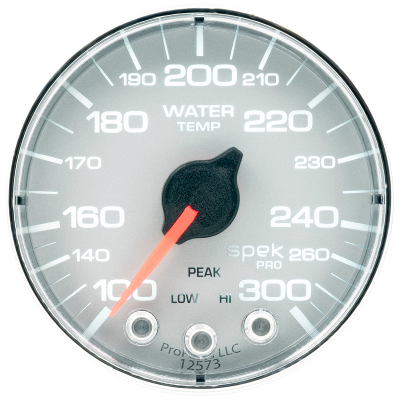 Autometer Spek-Pro Gauge Water Temp 2 1/16in 300f Stepper Motor W/Peak & Warn Silver / Chrm Universal | P346218