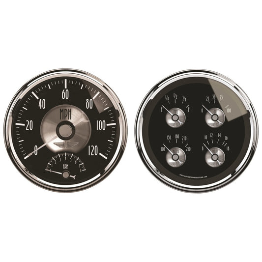 Autometer Prestige Series Black Diamond 5in Gauge Box Kit-Tachometer/Speedometer Combo / Oil Pressure Universal | 2005