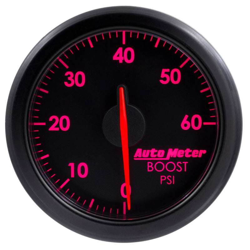 Autometer Airdrive 2-1/6in Boost Gauge 0-60 PSI Black Universal | 9160-T