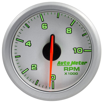 Autometer Airdrive 2-1/6in Tachometer Gauge 0-10K RMP Silver Universal | 9197-UL