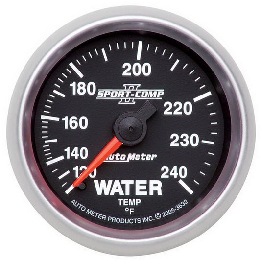 Autometer Sport-Comp II 52mm 120-240 F Mechanical Water Temperature Gauge Universal | 3632