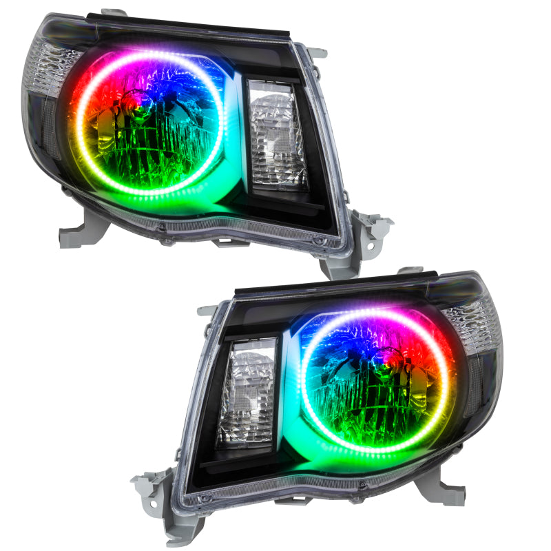 Oracle Pre-Assembled Halo Headlights SMD Black ColorSHIFT w/ Simple Controller Toyota Tacoma 2005-2011 | orl8161-504