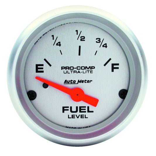 Autometer Ultra-Lite 52mm 240 OHMS Empty/33 OHMS Full Short Sweep Electronic Fuel Level Gauge Universal | 4316