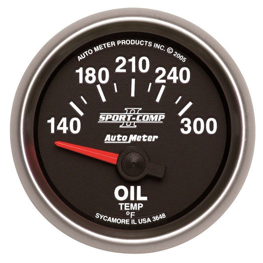 Autometer Sport-Comp II Electronic 140-300 Deg F Oil Temperature Gauge Universal | 3648