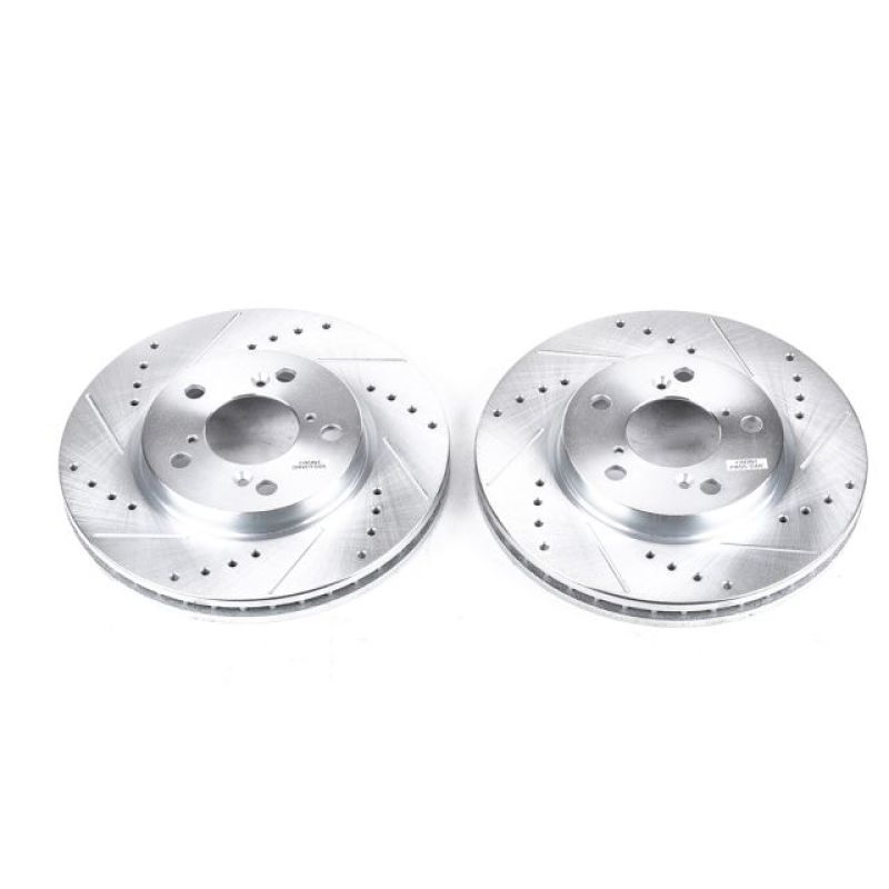 Power Stop Front Evolution Drilled & Slotted Rotors Pair Honda Odyssey 2005-2010 | JBR989XPR