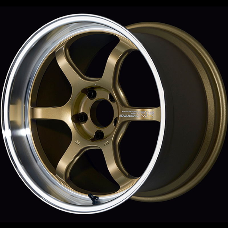 Advan R6 18x9.5 +12 5-114.3 Machining & Racing Brass Gold Wheel