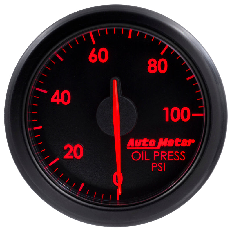 Autometer Airdrive 2-1/6in Oil Pressure Gauge 0-100 PSI Black Universal | 9152-T