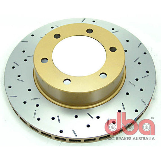 DBA 7/96+Toyota Landcruiser 90 Series Front Drilled & Slotted 4000 Series Rotor (4792XS)