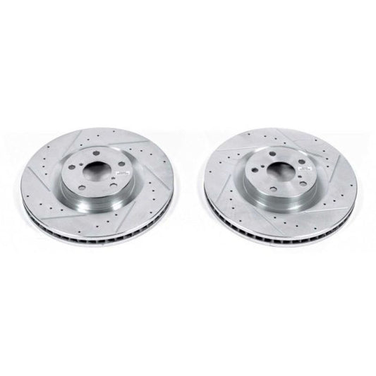 Power Stop Front Evolution Drilled & Slotted Rotors Pair Lexus GS350 2009-2011 / GS450h 2009-2011 / GS460 2009-2011 / IS350 2009-2011 / IS350c 2010-2011 | JBR1392XPR