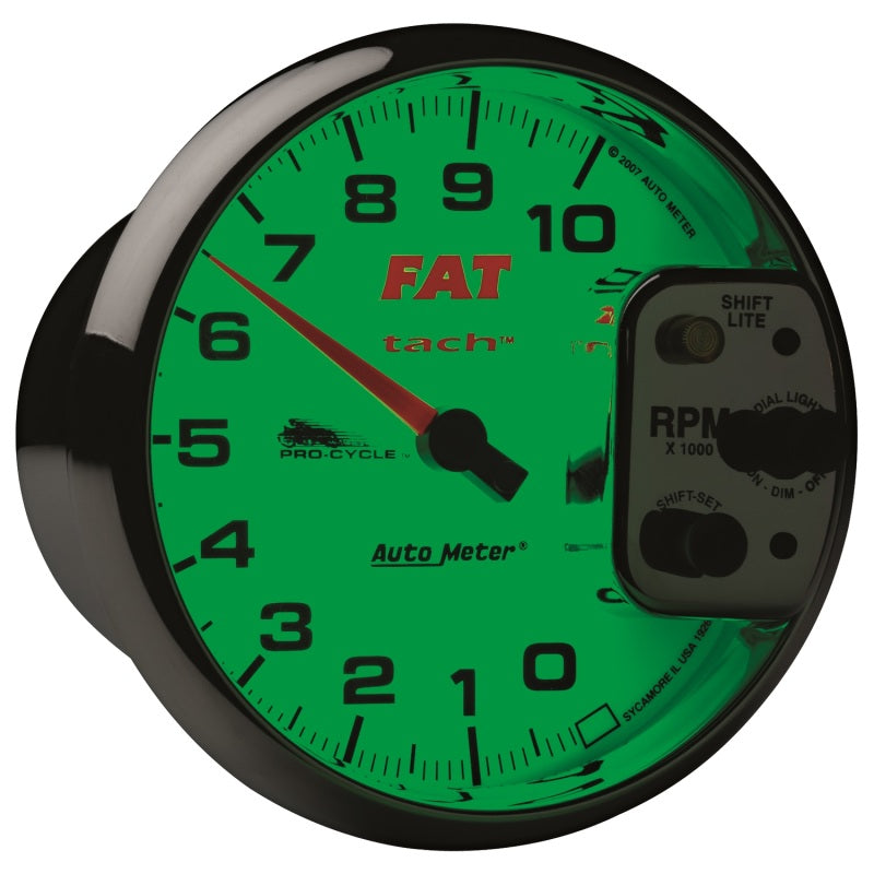 Autometer Pro-Cycle Gauge Tachometer 5in 10K Rpm Shift- Lite 2&4 Cylinder White Universal | 19265