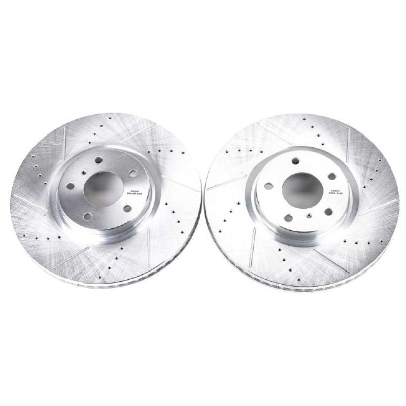 Power Stop Front Evolution Drilled & Slotted Rotors Pair Infiniti G35 20074-2008 / G37 2008-2013 / Q60 2014-2015 | JBR1195XPR