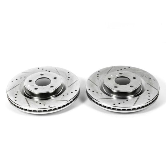 Power Stop Front Pair Evolution Drilled & Slotted Rotors Infiniti JX35 2013 / QX60 2014-2019 / Nissan Murano 2015-2021 / Pathfinder 2013-2019 | JBR1559XPR