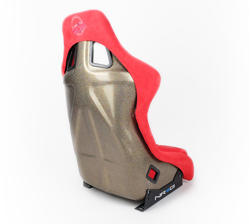 NRG FRP Bucket Seat ULTRA Edition - Large | Red Alcantara/Gold Glitter Back