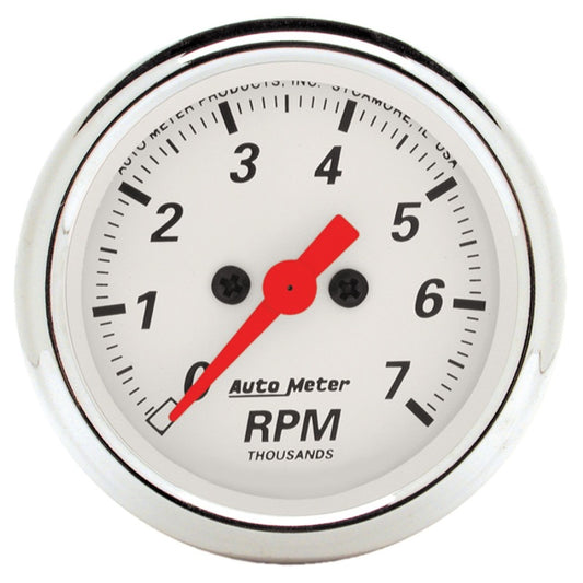 Autometer Arctic White 2-1/16in 7k RPM In-Dash Tachometer Universal | 1397