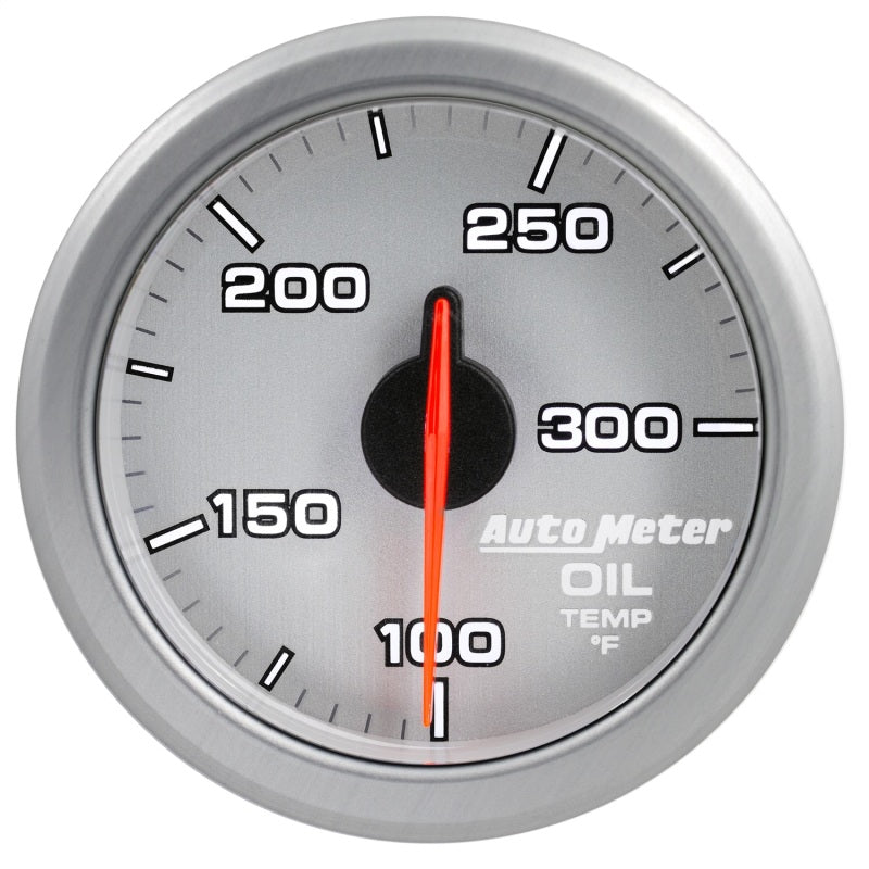 Autometer Airdrive 2-1/6in Oil Temp Gauge 100-300 Degrees F Silver Universal | 9140-UL