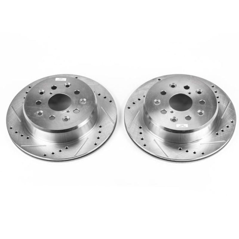 Power Stop Rear Evolution Drilled & Slotted Rotors Pair Lexus GS300 1993-1997 / LS400 1993-2000 / SC300 1999-2000 / SC400 1992-2000 / Toyota Supra 1993-1998 | JBR717XPR