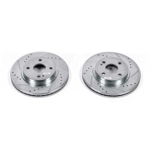 Power Stop Front Evolution Drilled & Slotted Rotors Pair Mazda Mazdaspeed 2 2011-2014 | JBR1561XPR