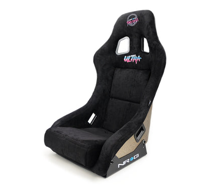NRG FRP Bucket Seat ULTRA Edition - Medium | Black Alcantara/Gold Glitter Back