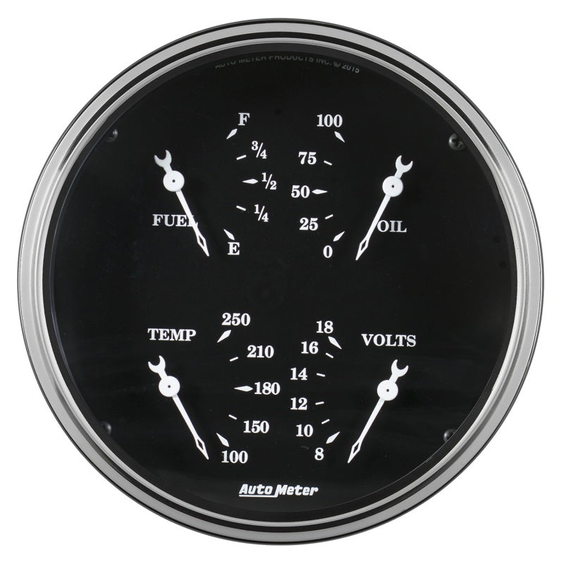 Auto Meter Gauge Quad 5in 240E-33F Electric Old Tyme Black Universal | 1710