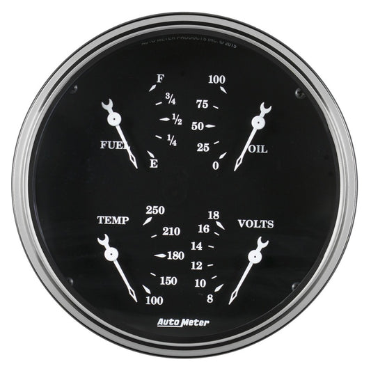 Auto Meter Gauge Quad 5in 240E-33F Electric Old Tyme Black Universal | 1710