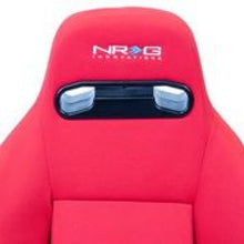 NRG Sport Seats | Pair Type-R Cloth w/NRG Logo - Red w/Red Stitch