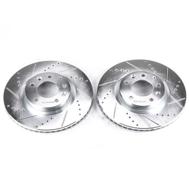 Power Stop Front Evolution Drilled & Slotted Rotors Pair Mazda RX-8 2004-2008 | JBR967XPR