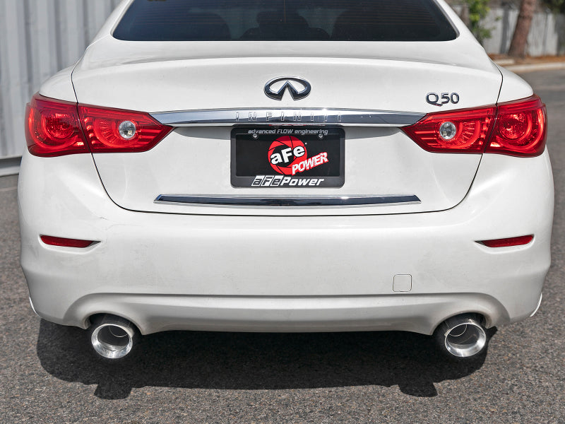 aFe Takeda 2.5in 304 SS Cat-Back Exhaust System w/ Polished Tips Infiniti Q50 V6-3.0L 2016-2018 | 49-36132NM-P
