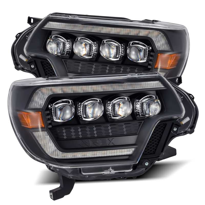 AlphaRex NOVA LED Projector Headlights Plank Style Black w/ Activ Light/ Seq Signal/ DRL Toyota Tacoma 2012-2015 | 880753