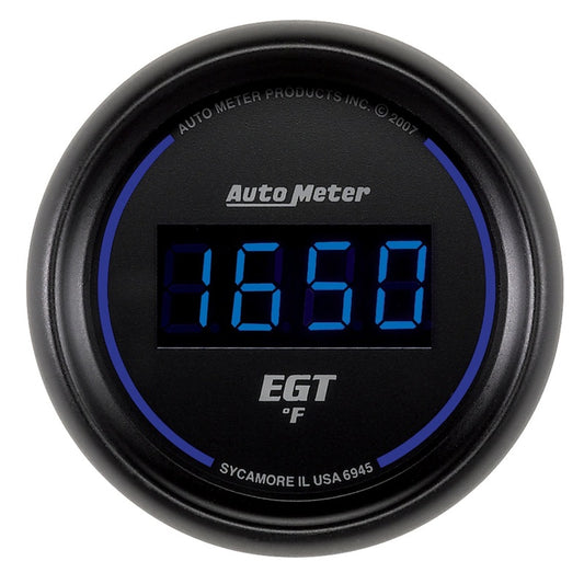 Autometer Cobalt EGT Exhaust Gas Temperature Gauge Digital Blue LED 52mm Universal | 6945