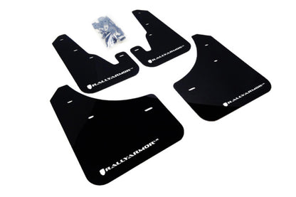 Rally Armor UR Black Mud Flap w/ White Logo Mazda Mazdaspeed3 2004-2009 | MF9-UR-BLK/WH