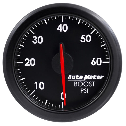 Autometer Airdrive 2-1/6in Boost Gauge 0-60 PSI Black Universal | 9160-T