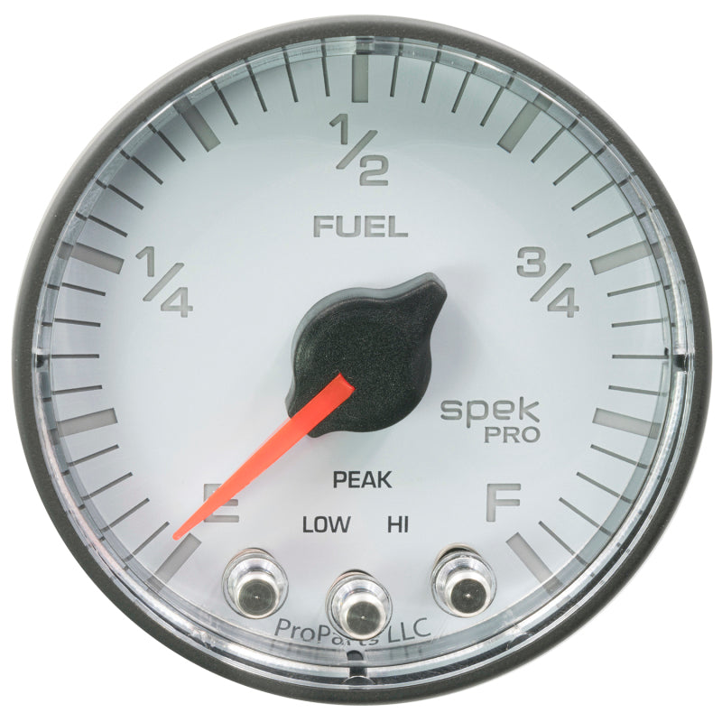 Autometer Spek-Pro Gauge Fuel Level 2 1/16in 0-270 Programmable White / Black Universal | P312218