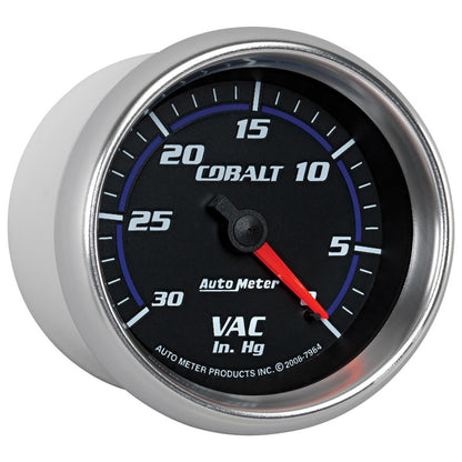 Autometer Cobalt 2-5 / 8in. / 0-30 IN HG / Mechanical Vacuum Gauge Universal | 7984